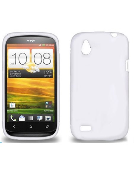 CUSTODIA GEL TPU SILICONE LUCIDA per HTC DESIRE X T328e COLORE BIANCO