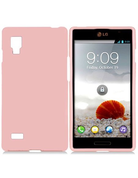 CUSTODIA GEL TPU SILICONE LUCIDA per LG L9 Optimus P760 COLORE ROSA