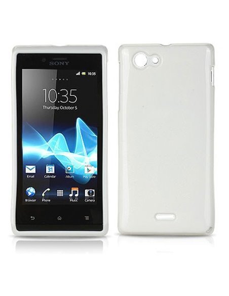 CUSTODIA GEL TPU SILICONE LUCIDA per SONY XPERIA J ST26i COLORE BIANCO