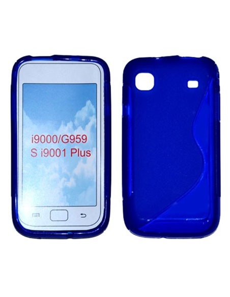 CUSTODIA GEL TPU SILICONE DOUBLE per SAMSUNG I9000 Galaxy S COLORE BLU