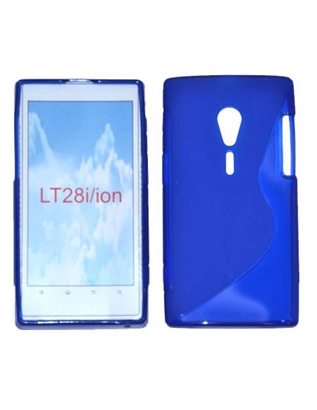 CUSTODIA GEL TPU SILICONE DOUBLE per SONY XPERIA ION LT28i COLORE BLU