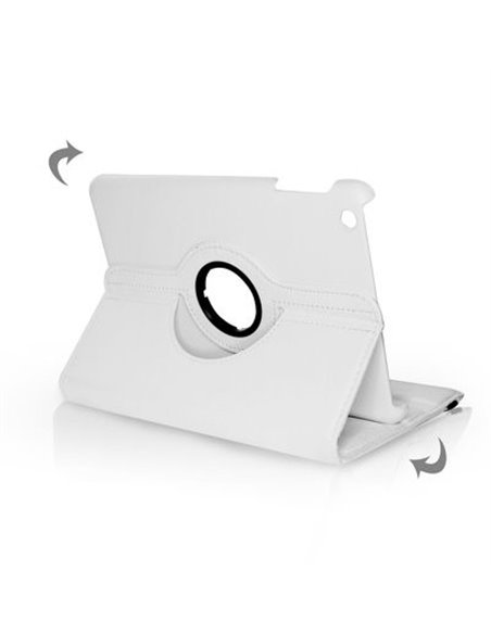 CUSTODIA BOOK PELLE GIREVOLE per APPLE IPAD MINI 3, IPAD MINI 2, IPAD MINI COLORE BIANCO