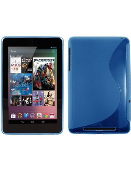 CUSTODIA GEL TPU SILICONE DOUBLE per ASUS GOOGLE NEXUS 7 TABLET 7' COLORE BLU