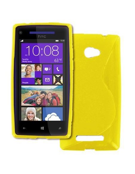 CUSTODIA GEL TPU SILICONE DOUBLE per HTC HTC WINDOWS PHONE 8X C620E COLORE GIALLO