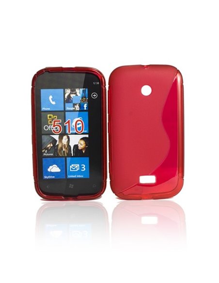 CUSTODIA GEL TPU SILICONE DOUBLE NOKIA LUMIA 510 COLORE ROSSO