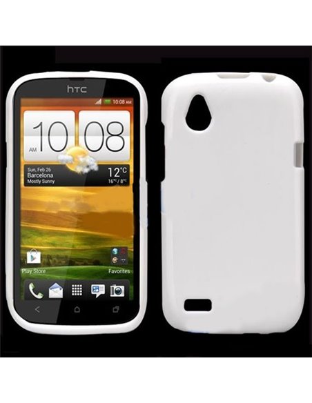 CUSTODIA GEL TPU SILICONE LUCIDA per HTC DESIRE V COLORE BIANCO