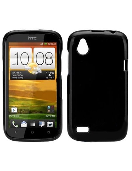 CUSTODIA GEL TPU SILICONE LUCIDA per HTC DESIRE V COLORE NERO