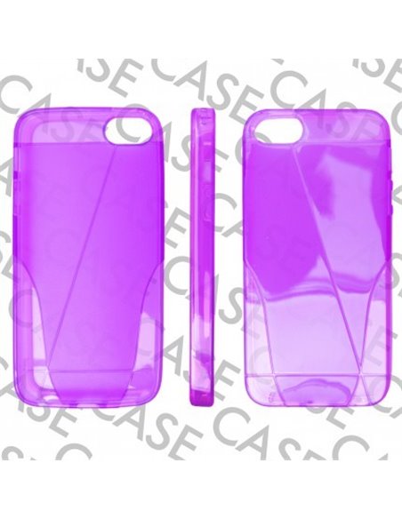 CUSTODIA GEL TPU SILICONE per APPLE IPHONE 5, 5S COLORE VIOLA CON SFUMATURA