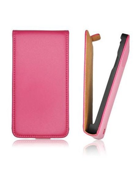 CUSTODIA SLIM VERTICALE FLIP PELLE LG E610 OPTIMUS L5 COLORE ROSA