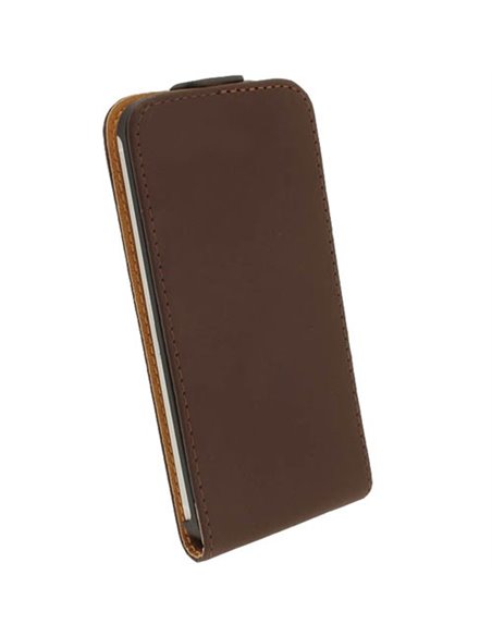 CUSTODIA SLIM VERTICALE FLIP PELLE SAMSUNG GALAXY I8250 COLORE MARRONE