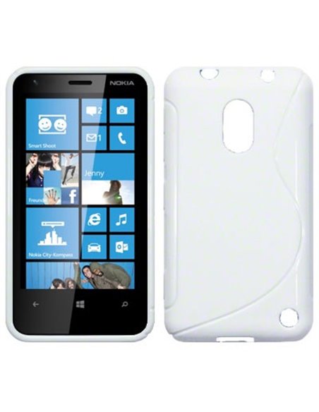 CUSTODIA GEL TPU SILICONE DOUBLE NOKIA LUMIA 620 COLORE BIANCO