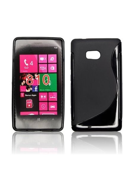 CUSTODIA GEL TPU SILICONE DOUBLE NOKIA LUMIA 810 COLORE NERO