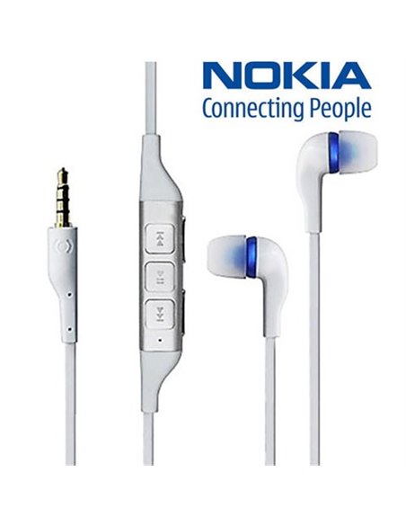 AURICOLARE STEREO ORIGINALE per NOKIA N95 WH-701 JACK 3,5mm COLORE BIANCO BULK