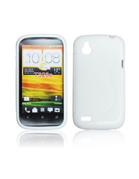 CUSTODIA GEL TPU SILICONE DOUBLE per HTC DESIRE X T328e COLORE BIANCO