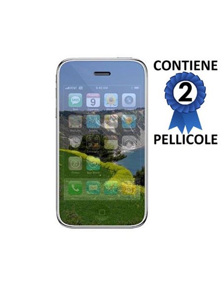 PELLICOLA PROTEGGI DISPLAY iPHONE 2G, 3G, 3Gs a SPECCHIO CONFEZIONE 2 PEZZI