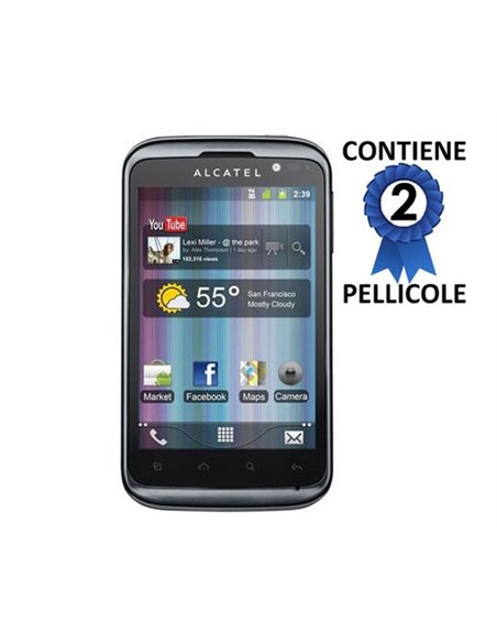 PELLICOLA PROTEGGI DISPLAY ALCATEL ONE TOUCH 991, 991D CONFEZIONE 2 PEZZI