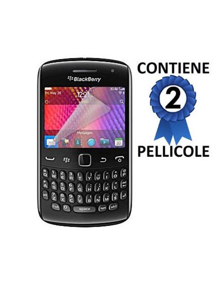 PELLICOLA PROTEGGI DISPLAY BLACKBERRY CURVE 9370, CURVE 9360, CURVE 9350 CONFEZIONE 2 PEZZI