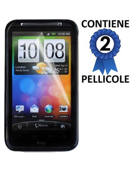 PELLICOLA PROTEGGI DISPLAY HTC DESIRE HD, ACE CONFEZIONE 2 PEZZI