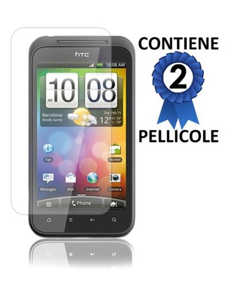 PELLICOLA PROTEGGI DISPLAY HTC INCREDIBLE S CONFEZIONE 2 PEZZI