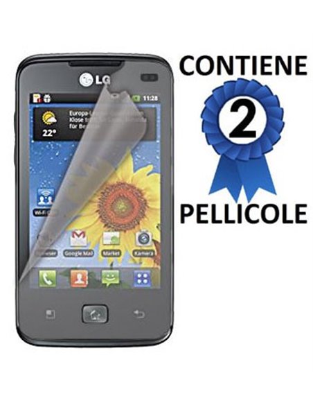 PELLICOLA PROTEGGI DISPLAY LG E510 Optimus Hub CONFEZIONE 2 PEZZI
