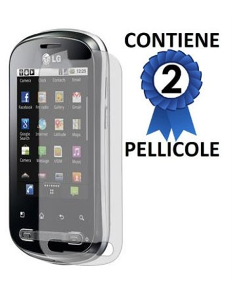 PELLICOLA PROTEGGI DISPLAY LG Optimus Me P350 CONFEZIONE 2 PEZZI