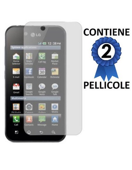 PELLICOLA PROTEGGI DISPLAY LG P970 Optimus Black CONFEZIONE 2 PEZZI