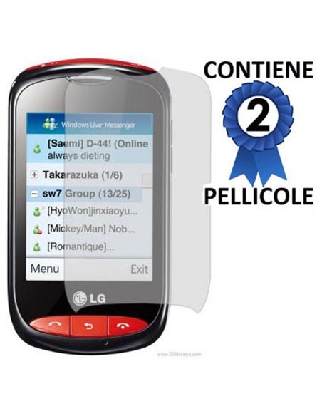 PELLICOLA PROTEGGI DISPLAY LG T310 CONFEZIONE 2 PEZZI