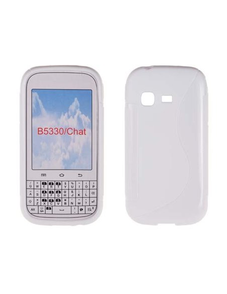 CUSTODIA GEL TPU SILICONE DOUBLE per SAMSUNG B5330 Galaxy Chat COLORE BIANCO