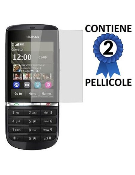 PELLICOLA PROTEGGI DISPLAY NOKIA 300 ASHA CONFEZIONE 2 PEZZI