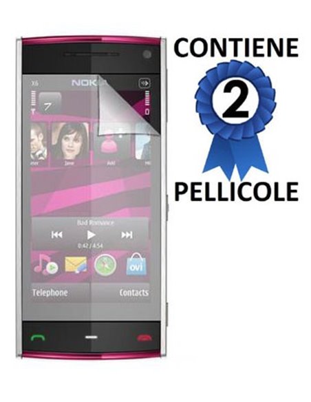 PELLICOLA PROTEGGI DISPLAY NOKIA X6, X6 8GB, X6 16GB, X6 32GB CONFEZIONE 2 PEZZI