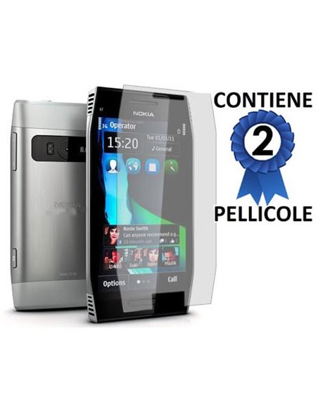 PELLICOLA PROTEGGI DISPLAY NOKIA X7-00 CONFEZIONE 2 PEZZI