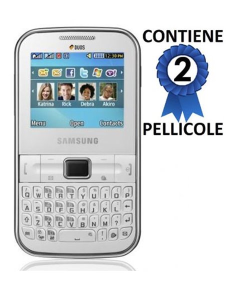 PELLICOLA PROTEGGI DISPLAY SAMSUNG CH@T 322 CONFEZIONE 2 PEZZI