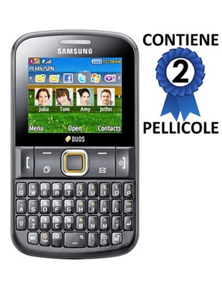 PELLICOLA PROTEGGI DISPLAY SAMSUNG E2220, CHAT 222 CONFEZIONE 2 PEZZI