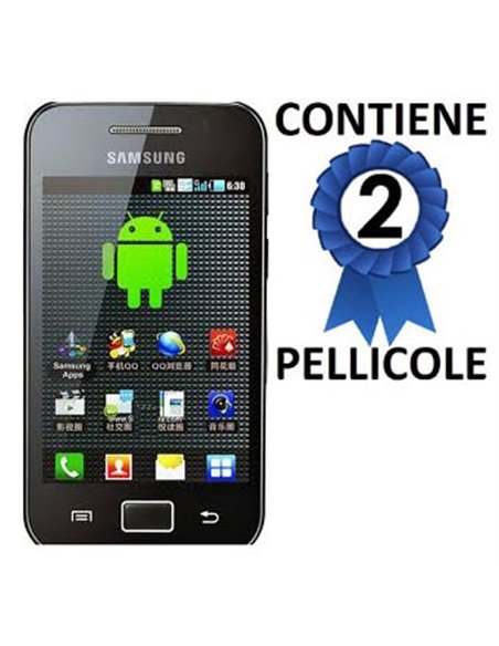 PELLICOLA PROTEGGI DISPLAY SAMSUNG i589 GALAXY ACE DUOS CONFEZIONE 2 PEZZI