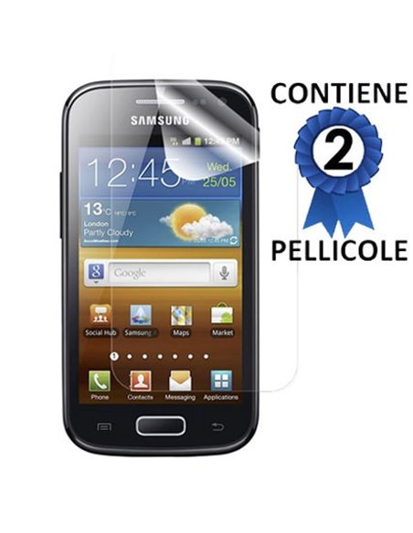 PELLICOLA PROTEGGI DISPLAY SAMSUNG i8160 GALAXY ACE 2 CONFEZIONE 2 PEZZI