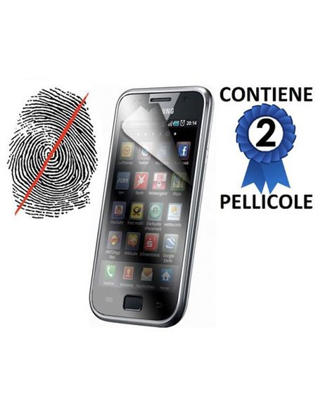 PELLICOLA PROTEGGI DISPLAY ANTI IMPRONTA SAMSUNG i9000 galaxy s CONFEZIONE 2 PEZZI