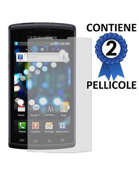 PELLICOLA PROTEGGI DISPLAY SAMSUNG I9010 GALAXY S GIORGIO ARMANI CONFEZIONE 2 PEZZI