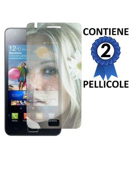 PELLICOLA PROTEGGI DISPLAY A SPECCHIO SAMSUNG I9100 Galaxy S II, I9105 Galaxy S II Plus CONFEZIONE 2 PEZZI