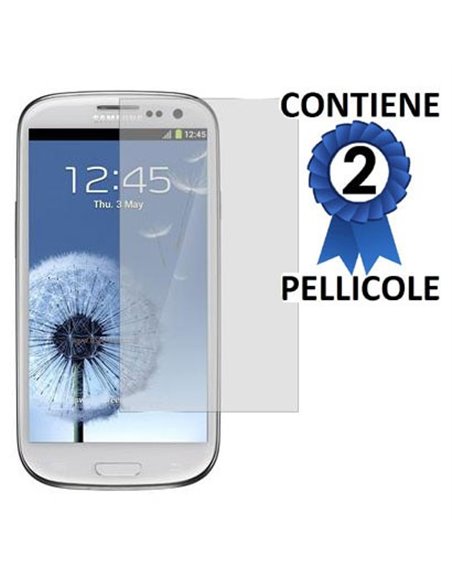 PELLICOLA PROTEGGI DISPLAY SAMSUNG i9300 Galaxy S3, I9305 Galaxy S3 LTE 4G CONFEZIONE 2 PEZZI