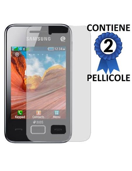 PELLICOLA PROTEGGI DISPLAY SAMSUNG S5222 STAR 3 DUOS CONFEZIONE 2 PEZZI