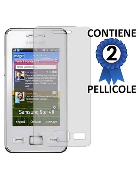 PELLICOLA PROTEGGI DISPLAY SAMSUNG S5260 STAR II CONFEZIONE 2 PEZZI