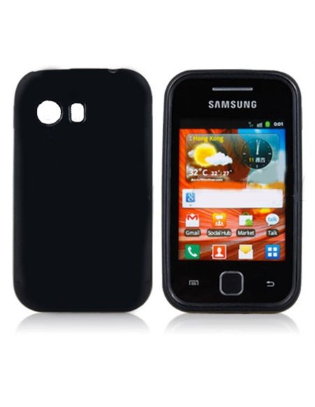 CUSTODIA GEL TPU SILICONE LUCIDA per SAMSUNG S5360 GALAXY Y, S5369 GALAXY Y COLORE NERO