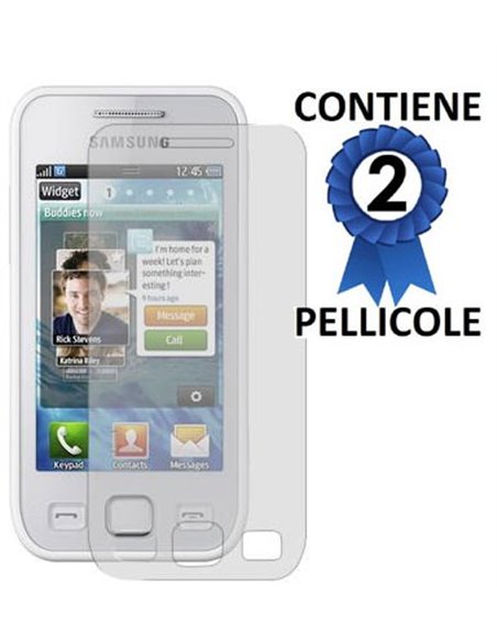 PELLICOLA PROTEGGI DISPLAY SAMSUNG S5750 Wave575 CONFEZIONE 2 PEZZI