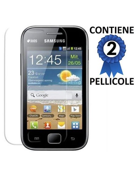 PELLICOLA PROTEGGI DISPLAY SAMSUNG S6802 Galaxy Ace Duos CONFEZIONE 2 PEZZI