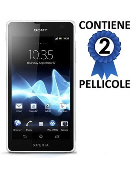 PELLICOLA PROTEGGI DISPLAY SONY XPERIA TX LT29I CONFEZIONE 2 PEZZI