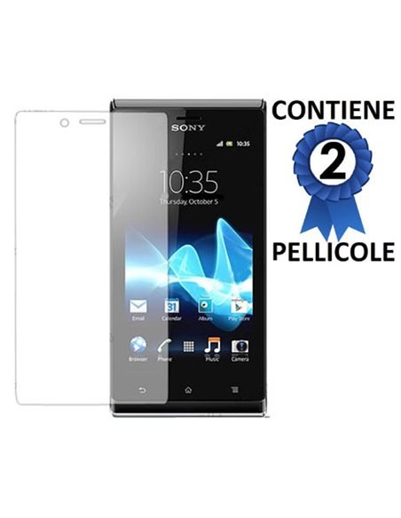 PELLICOLA PROTEGGI DISPLAY SONY XPERIA J ST26i, ST26a CONFEZIONE 2 PEZZI