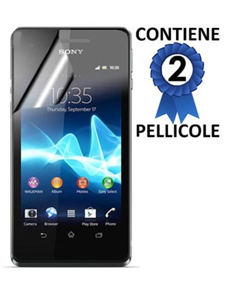 PELLICOLA PROTEGGI DISPLAY SONY XPERIA V LT25I CONFEZIONE 2 PEZZI