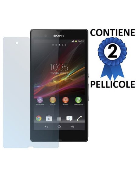 PELLICOLA PROTEGGI DISPLAY per SONY XPERIA Z LT36I, L36H, C6603 CONFEZIONE 2 PEZZI