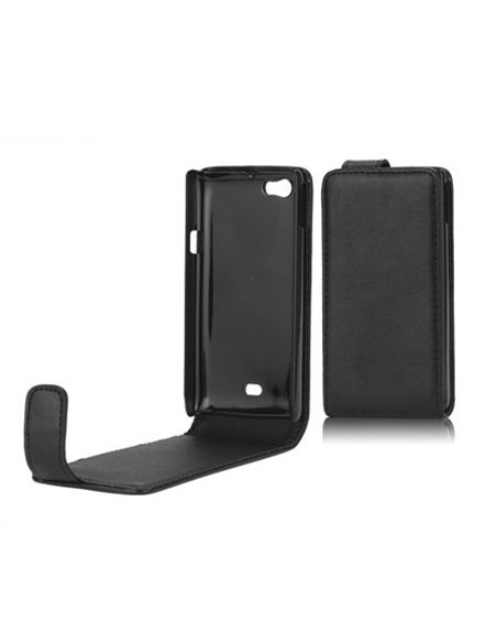 CUSTODIA VERTICALE FLIP PELLE per SONY XPERIA MIRO ST23I COLORE NERO