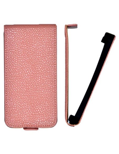 CUSTODIA VERTICALE SLIM FLIP PELLE RUVIDA VENATA per HUAWEI SONIC U8650, SONIC 2 U8661 COLORE ROSA